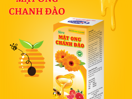 Siro ho mật ong chanh đào